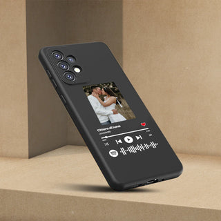 Cover Nera per Samsung Personalizzata con foto e brano Spotify scansionabile