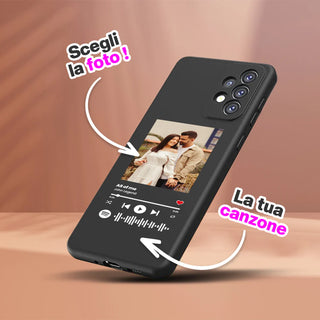 Cover Nera per Samsung Personalizzata con foto e brano Spotify scansionabile