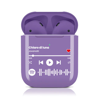 Lilac wireless earphones customizable with Spotify song