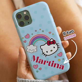 Cover iPhone Protettiva personalizzata Hello Kitty con nome
