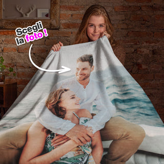 Fleece blanket plaid customizable with photo and name/phrase 140 x 200 cm