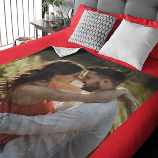 Fleece blanket plaid customizable with photo and name/phrase 140 x 200 cm