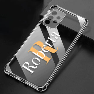 Customizable protective cover with name and initials for Samsung