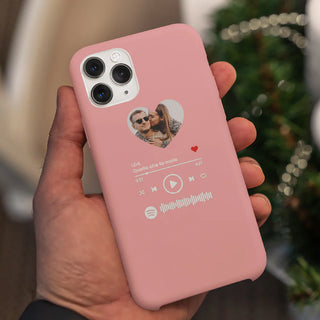 Cover Rosa per Iphone Personalizzata con foto e brano Spotify scansionabile