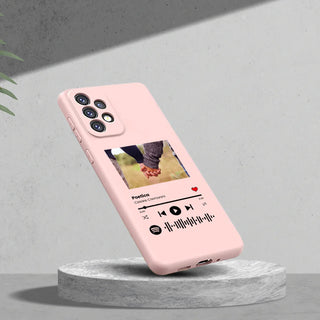 Cover Rosa per Samsung Personalizzata con foto e brano Spotify scansionabile