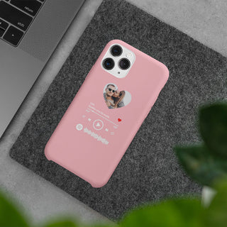 Cover Rosa per Iphone Personalizzata con foto e brano Spotify scansionabile