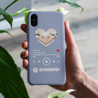 Cover Glicine per Iphone Personalizzata con foto e brano Spotify scansionabile