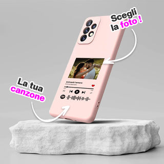 Cover Rosa per Samsung Personalizzata con foto e brano Spotify scansionabile