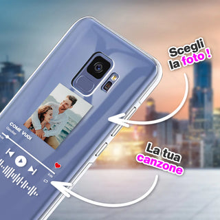 Cover Trasparente per Samsung Personalizzata con foto e brano Spotify scansionabile