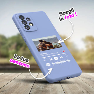 Glicine cover for Samsung Personalized with photo and scannable Spotify song 