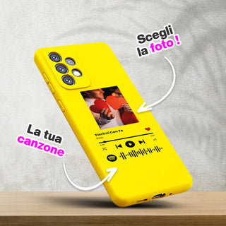 Cover Giallo per Samsung Personalizzata con foto e brano Spotify scansionabile