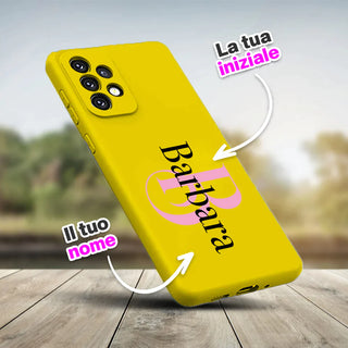 Customizable protective cover with name and initials for Samsung