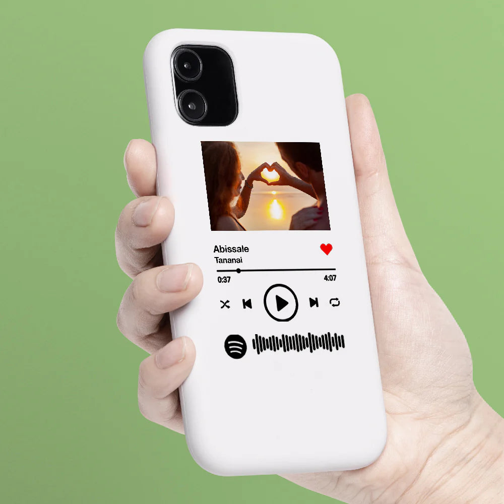 Cover Trasparente per Iphone Personalizzata con foto e brano Spotify s