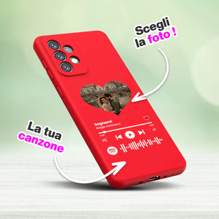 Cover Rossa per Samsung Personalizzata con foto e brano Spotify scansionabile