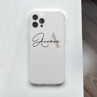 Protective iPhone cover customizable with name and initials