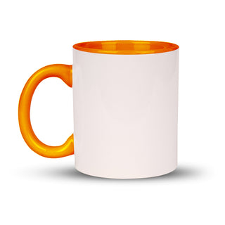 Orange Ceramic Mug with Personalized Name and Initials