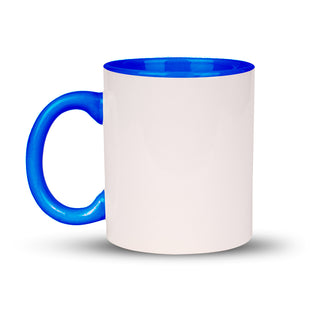 Tazza in Ceramica Blu con nome e iniziali Personalizzata