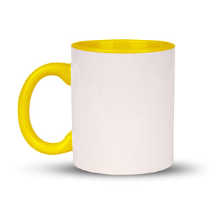 Yellow Ceramic Mug with Personalized Name and Initials