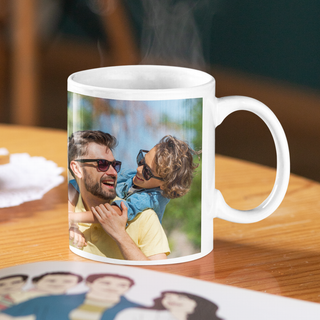 White Ceramic Mug with Personalized Photo