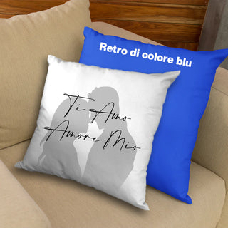 100% polyester square cushion with personalized photo and/or text with back in various colours