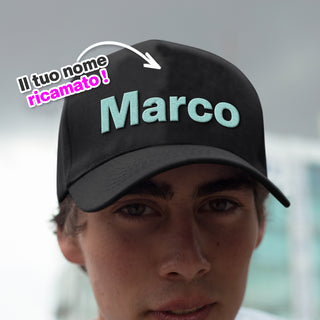 Cappello Nero con visiera Personalizzabile con nome ricamato stile Golf