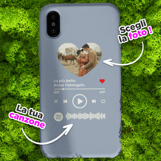 Cover Glicine per Iphone Personalizzata con foto e brano Spotify scansionabile