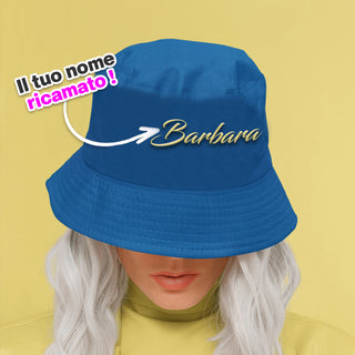 Cappello Blu Miramare personalizzato con il tuo nome ricamato.