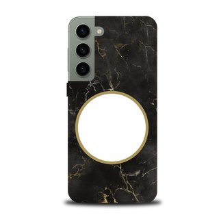 Black Marble Design Protective Cover for Samsung personalized with name and initials