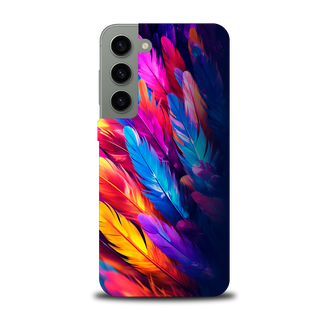 Colored Feather Design Protective Cover for Samsung personalized with name