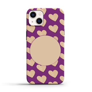 Personalized Protective iPhone Cover with Hearts Texture with name and initials