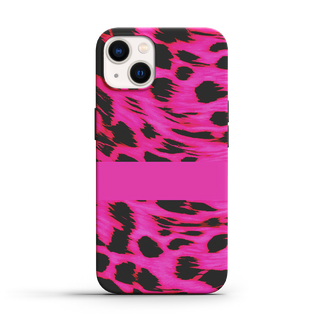 Cover iPhone Protettiva personalizzata Maculato fuxia con nome