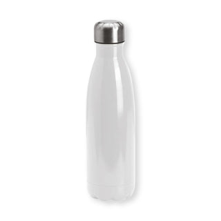 White double wall 304 steel water bottle 500ml Personalized with initials and name