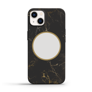 Personalized Black Marble Protective iPhone Cover with name and initials