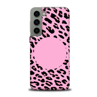 Pink Spotted Design Protective Cover for Samsung personalized with name and initials