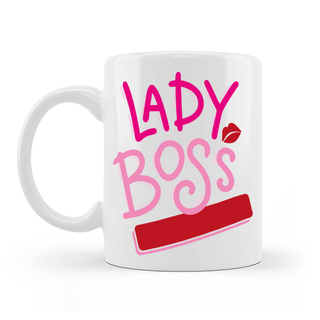 Customizable Ceramic Mug "Lady Boss" with name