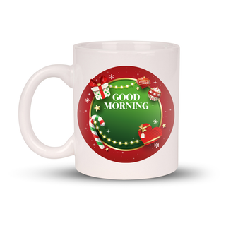 White Christmas mug customizable with name