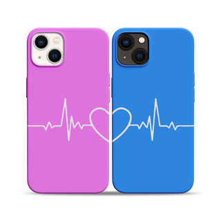 Cover di coppia iPhone Protettiva personalizzata Doppio Battito con nome