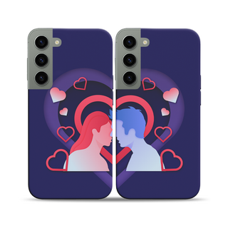 Cover di coppia Samsung Protettiva personalizzata Kiss con nome