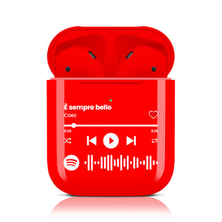 Auricolari senza fili Rosso metallizzato personalizzabile con brano spotify