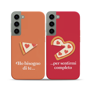 Cover di coppia Samsung Protettiva personalizzata Pizza con nome