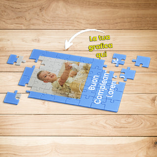 Puzzle Blu Verticale Personalizzabile A3 verticale con foto e dedica Stampa Sublimatica.