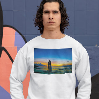 White Unisex Sweatshirt, Personalized with photo Unisex sweatshirt.