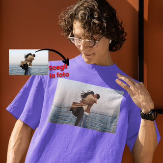 Lilac t-shirt customizable with photo/phrase/initials