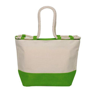 Borsa mare Capri colore Verde in canvas personalizzata con iniziali e nome