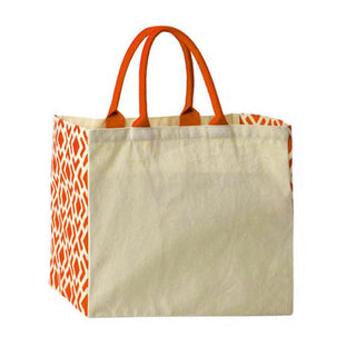 Ischia Orange beach bag in canvas personalized with initials and name