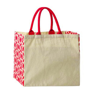 Ischia Rossa beach bag in canvas personalized with initials and name