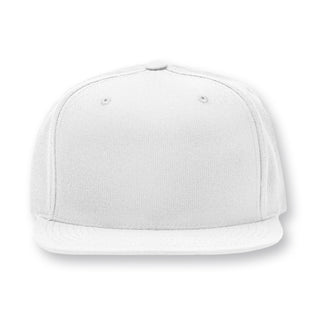 White hat with straight visor. Customizable with embroidered name.