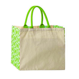 Borsa mare Ischia Verde in canvas personalizzata con iniziali e nome