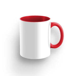 Red Ceramic Mug with Personalized Name and Initials