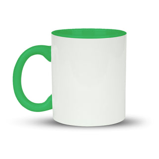 Dark Green Ceramic Mug with Personalized Name and Initials